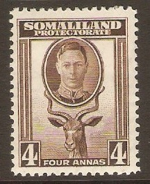Somaliland Protectorate 1942 4a Sepia. SG109.
